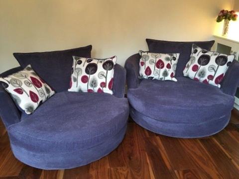 DFS Large Swivel Chairs (x2) - pristine condition - can sell as a pair or separately