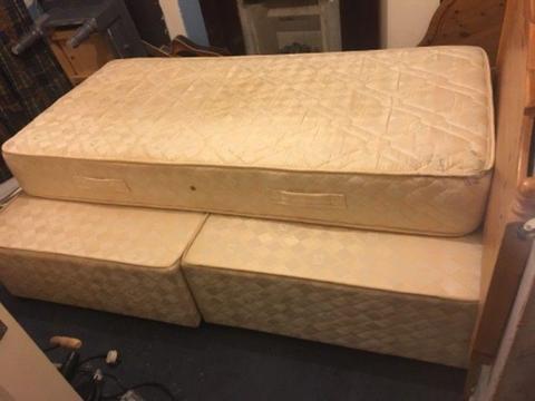 Free Bed base, mattress, headboard x2 from D6