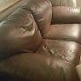 2 seater brown leather couch