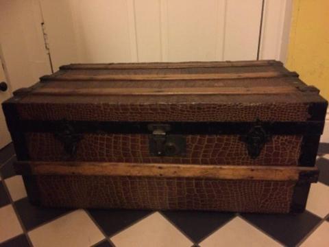 Antique trunk, wood and metal