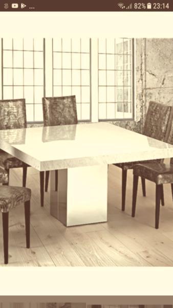Cream 8 Seater Marble Table