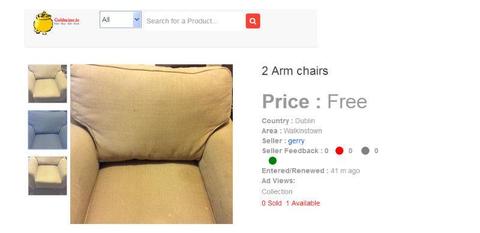 2 arm chairs