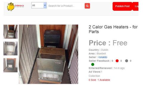 2 Calor gas heaters - for parts or repair