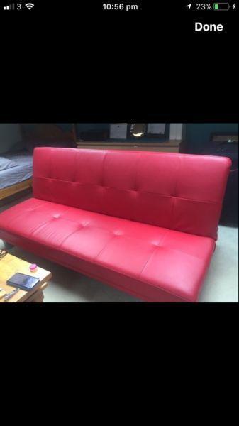 Red Leather Sofa Bed