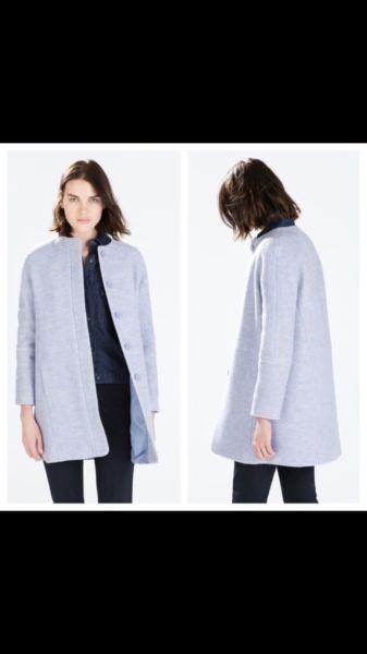 Zara Light Blue Wool Coat
