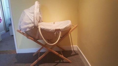 Moses Basket with stand - good condition