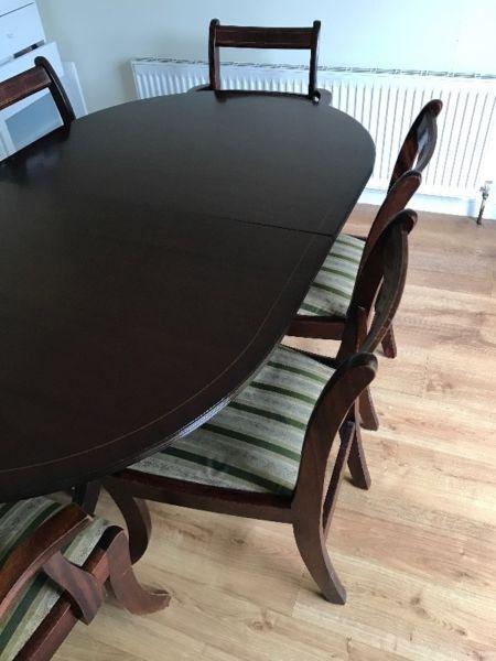 Beautiful mahogany dining table + 6 chairs