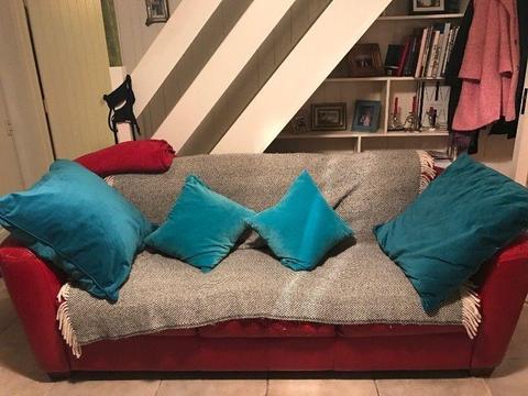 *FREE* 3 seater GENUINE red leather couch