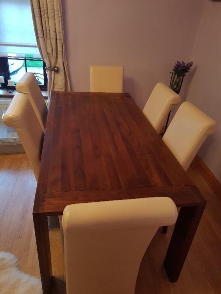 6ft solid mahogany Table and chairs
