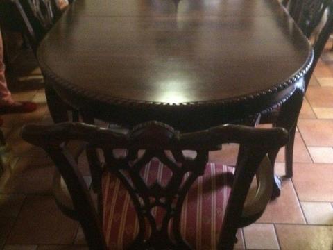 Chippendale table and chairs quick sale