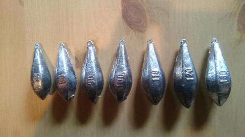 70,80,90,100,110,120,130gram fishing weights