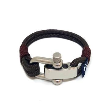 Adjustable Shackle Brown Nautical Bracelet
