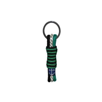 Bran Marion Black and Green with White Braided Lasso Keychain