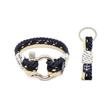 Bran Marion Black, Classic and White Rope Nautical Bracelet and Keychain