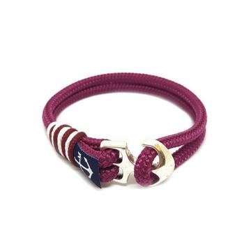 Bran Marion Burgundy and White Nautical Bracelet