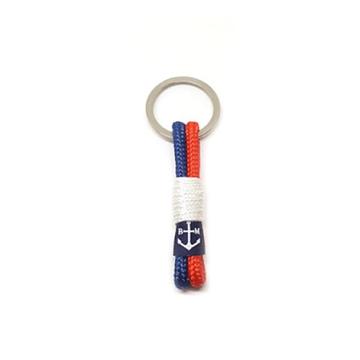 Bran Marion Dark Blue, Red and White Handmade Cord Keychain