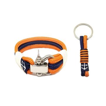 Bran Marion Orange and Blue Nautical Bracelet & Keychain