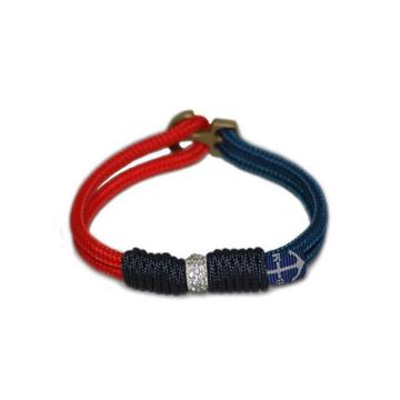 Bran Marion Red and Blue Crystal Beads Nautical Bracelet