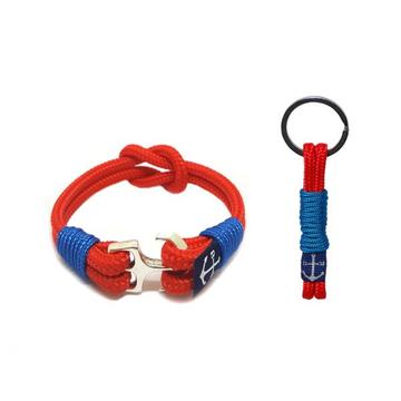 Bran Marion Red and Blue Nautical Bracelet and Keychain