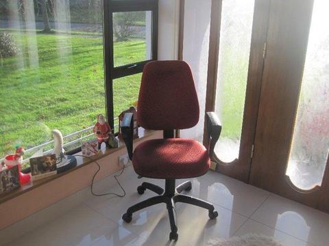 Swivel Red Fabric Computer Chair
