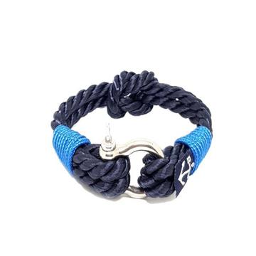 Black and Blue Twisted Rope Nautical Bracelet by Bran Marion