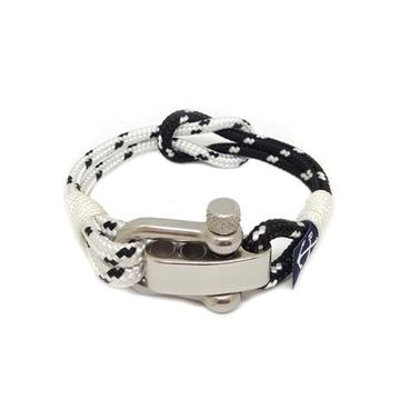 Black and White Adjustable Shackle Bracelet by Bran Marion