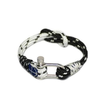 Black Dots and White Nautical Bracelet by Bran Marion