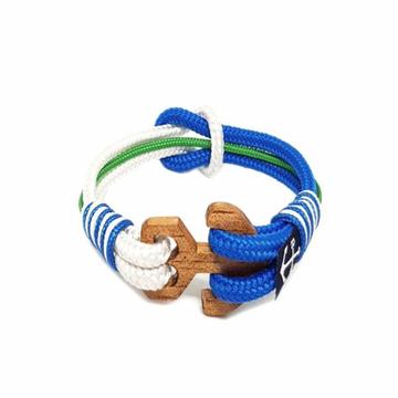 Blue, Green, White Simple Knot Bracelet by Bran Marion
