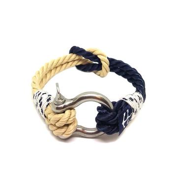 Classic Rope and Black Nautical Bracelet by Bran Marion