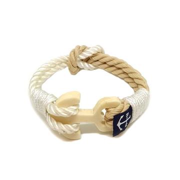 Hand Carved Wood Anchor Reef Knot Bracelet by Bran Marion