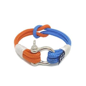Orange, Blue and White Nautical Bracelet by Bran Marion