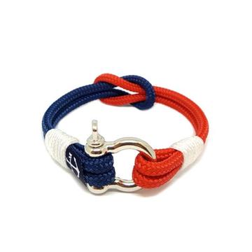 Red and Dark Blue Nautical Bracelet by Bran Marion