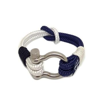 White and Dark Blue Nautical Bracelet by Bran Marion