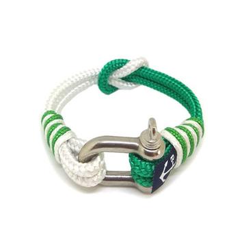White and Green Nautical Rope Bracelet by Bran Marion