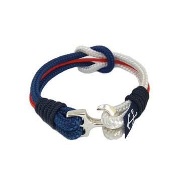 White, Blue, Red and Black Nautical Bracelet by Bran Marion