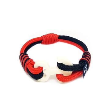 Wood Anchor Black and Red Nautical Bracelet by Bran Marion