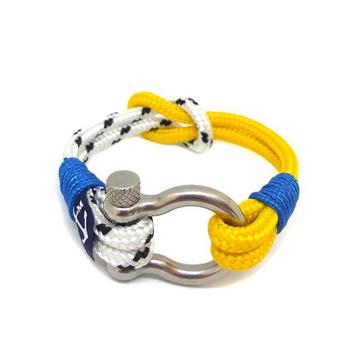 Yellow and White Shackle Nautical Bracelet by Bran Marion