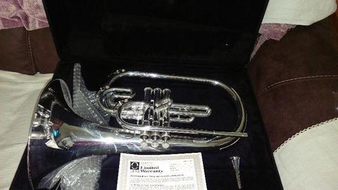 Brand new Marching French Horn - Silver - Made in USA