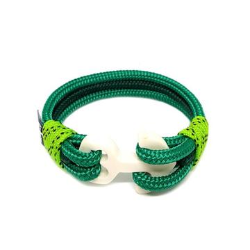 Green Wood Anchor Nautical Bracelet by Bran Marion