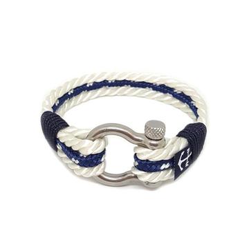 White and Blue Nautical Bracelet by Bran Marion