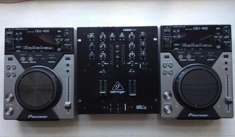 CDJ400 Pair + Behringer 2-Channel Mixer (Great Condition)