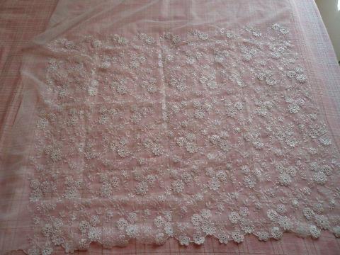 white fabric: lace, satin, veil fabric
