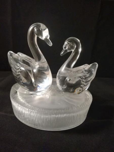 Lalique style swan ornament