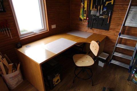 Oak office corner desk
