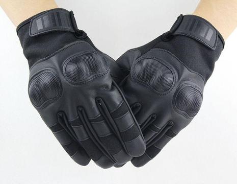 Hunting tactical outdoor sports full finger PU leather anti skid gloves