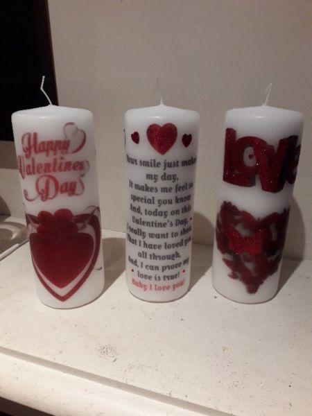Hand decorated candles
