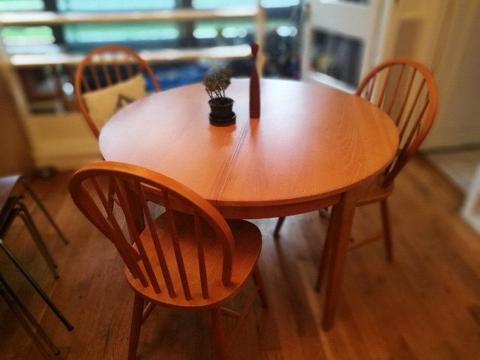 Cherrywood Dinner Table + 3 matching chairs