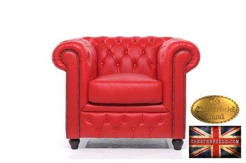 Classic red 1 seat chesterfield sofa