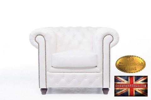 Classic white 1 seat chesterfield sofa