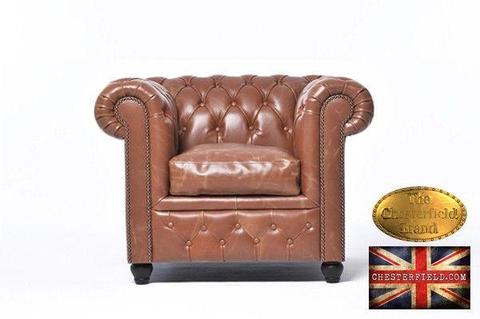 Vintage mocha 1 seat chesterfield sofa